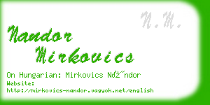 nandor mirkovics business card